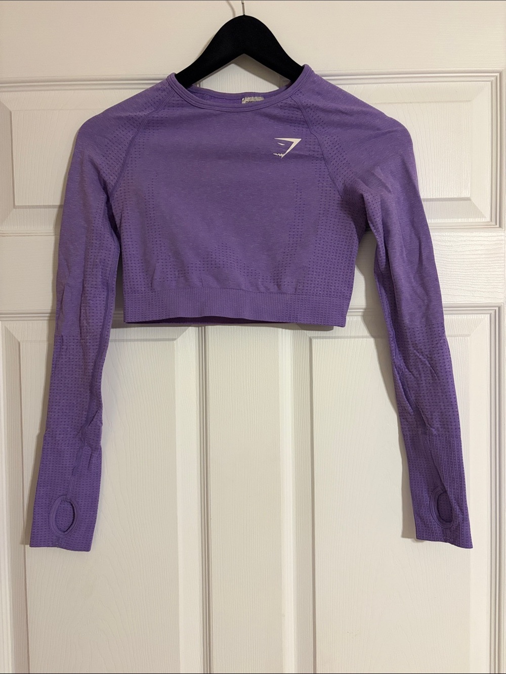 Gymshark Vital Seamless 2.0 Long Sleeve Crop Top - Bright Purple Marl
